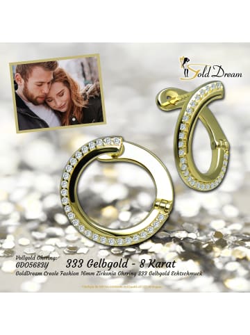 GoldDream Gold, 333er Gelbgold Damen Creolen Fashion Ohrring ca. 16mm