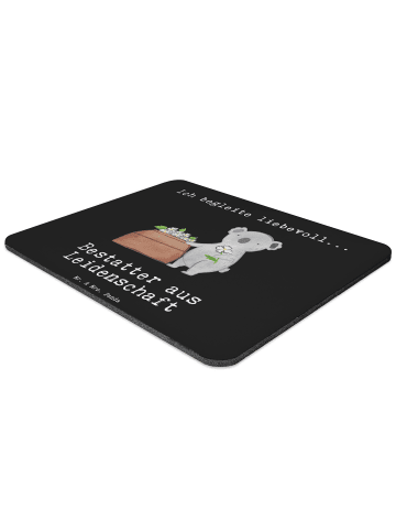 Mr. & Mrs. Panda Mousepad Bestatter Leidenschaft mit Spruch in Schwarz