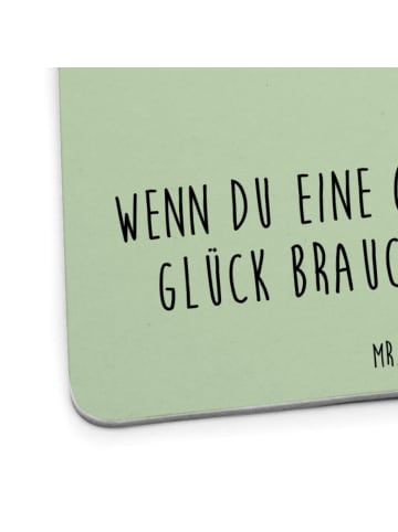 Mr. & Mrs. Panda Bierfilz Blume Kleeblatt mit Spruch in Blattgrün