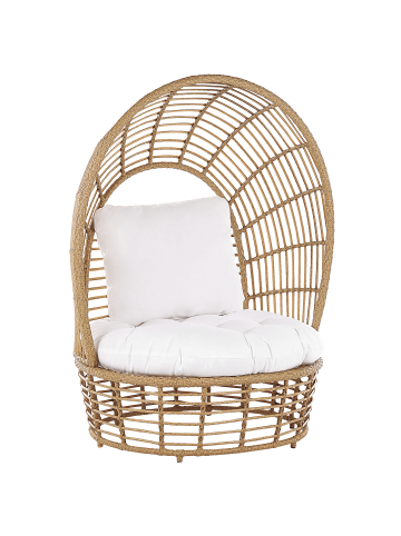 Beliani Sessel LIDO in Naturfarben/Beige/Weiß - (W) 109 x (H) 150 x (L) 83 cm