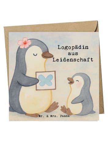 Mr. & Mrs. Panda Deluxe Karte Logopädin Leidenschaft Design mit ... in Weiß
