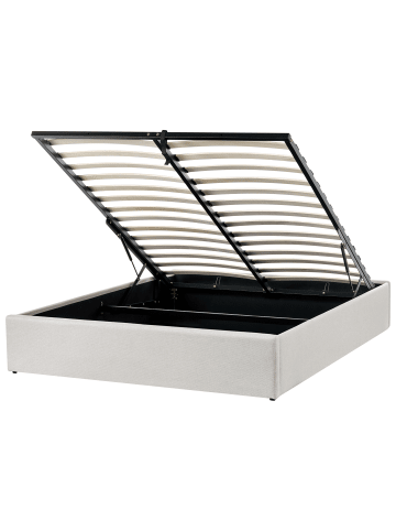 Beliani Doppelbett DINAN in Beige - (W) 149 x (H) 31 x (L) 214 cm