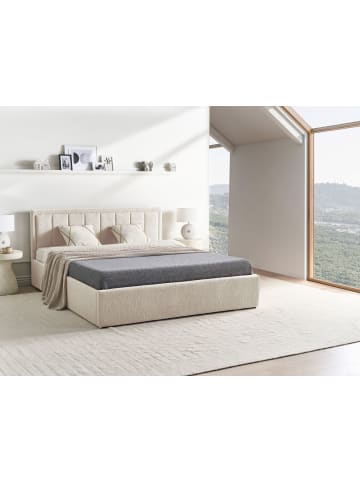 Beliani Doppelbett MONTLAUR in Beige - (W) 169 x (H) 89 x (L) 216 cm