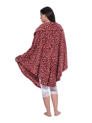 Ulla Popken Homewear-Poncho in rostrot