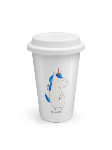 Mr. & Mrs. Panda Kaffeebecher Einhorn Mann ohne Spruch in Weiß