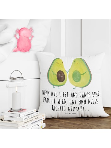 Mr. & Mrs. Panda kuschelkissen 40x40 Avocado Pärchen mit Spruch in Weiß