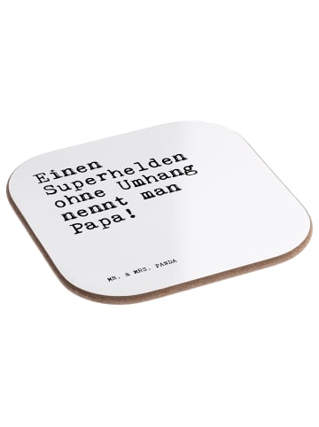 Mr. & Mrs. Panda Untersetzer für Gläser Einen Superhelden ohne U... in Weiß