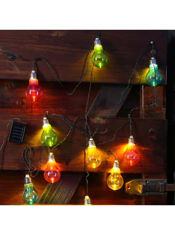 MARELIDA LED Solar Lichterkette 10 Glühbirnen in bunt - L: 4,5m