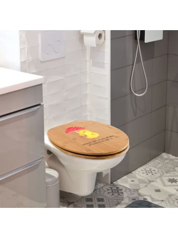 Mr. & Mrs. Panda Motiv WC Sitz Küken Fliegenpilz mit Spruch in Braun