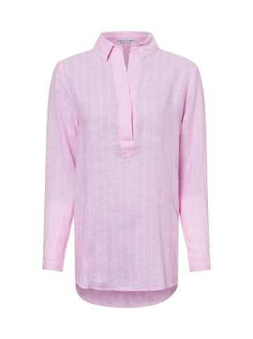 Marie Lund Tunikabluse mit Leinen-Anteil in rosa weiß