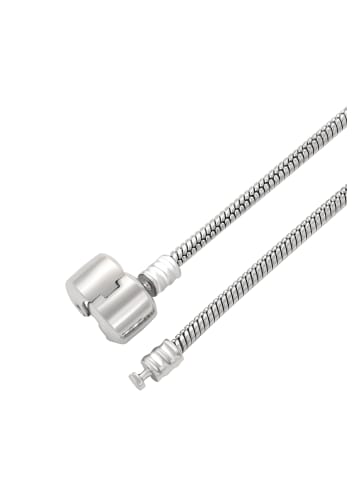 faina Women Snake Chain Bracelet With Charms in Silver Rose