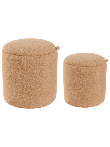 Beliani 2er-Set Pouf BEREA in Braun