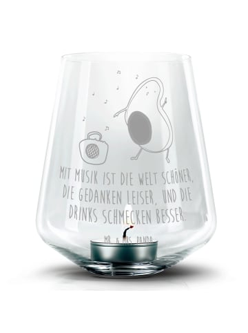 Mr. & Mrs. Panda Teelichthalter Avocado Tanzen mit Spruch in Transparent