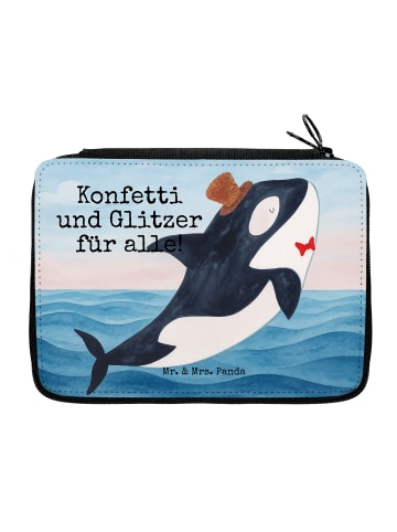 Mr. & Mrs. Panda Menschrmäppchen Orca Zylinder Design mit Spruch in Weiß