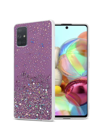 cadorabo Hülle für Samsung Galaxy A71 4G Glitter in Lila mit Glitter