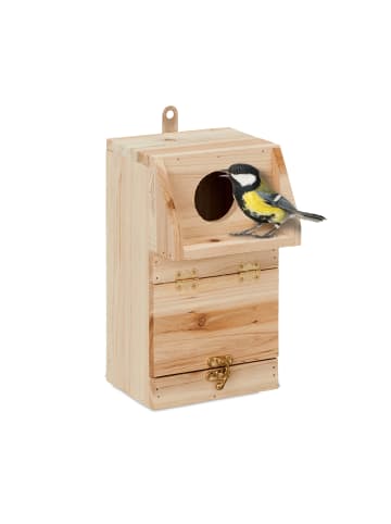 relaxdays Nistkasten in Natur - (B)14 x (H)24,5 x (T)14 cm
