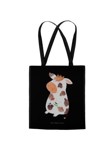 Mr. & Mrs. Panda Jutetasche Kuh ohne Spruch in Schwarz