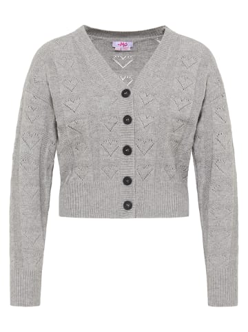 myMo Damen Strickjacke in Hellgrau Melange