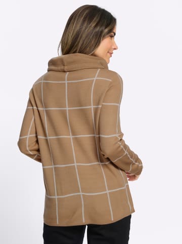 Sieh an! Rollkragen-Pullover in camel-ecru-gemustert