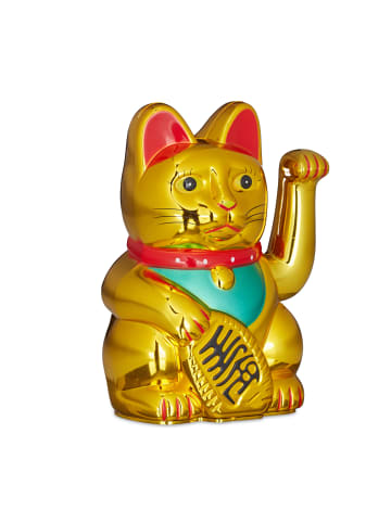 relaxdays 3x Winkekatze in Gold
