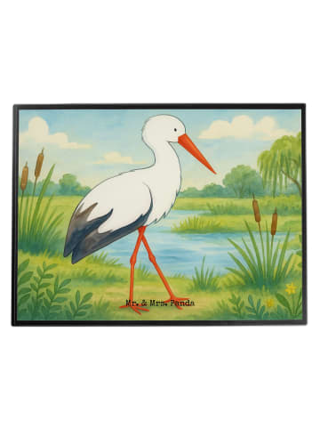 Mr. & Mrs. Panda Tischschoner Storch Design ohne Spruch in Weiß