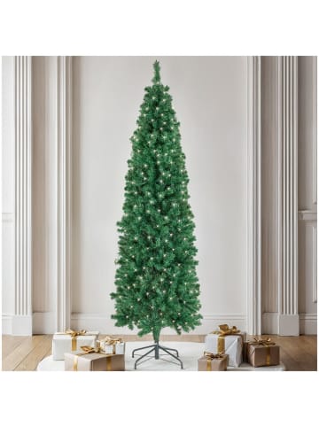 tectake Weihnachtsbaumset, Größenwahl, Lichterkette, pulverbesch. Ständer