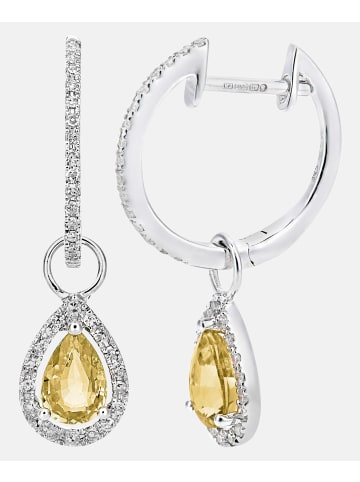 Diamant L'éternel Ohrhänger aus 375 Weißgold mit Diamant mit Citrin
