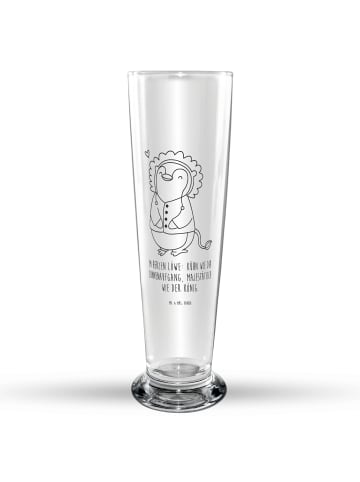 Mr. & Mrs. Panda Glasbecher Löwe Astrologie mit Spruch in Transparent