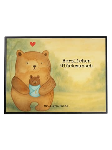 Mr. & Mrs. Panda Tischmatte Bär Baby Design mit Spruch in Weiß