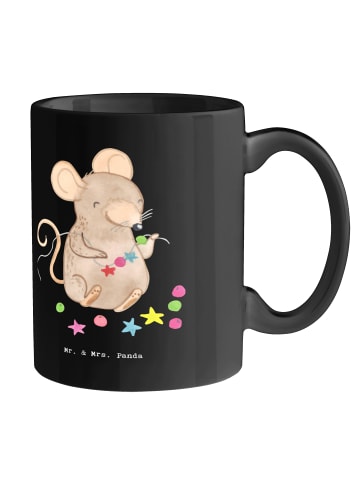 Mr. & Mrs. Panda Keramiktasse Erzieherin Chaos mit Spruch in Schwarz