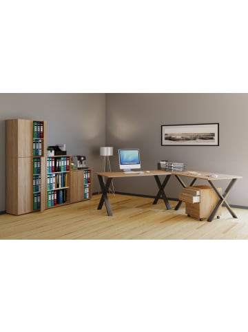 ebuy24 Schreibtisch Lona Schwarz 220 x 80 cm