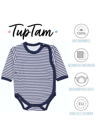 TupTam Baby Langarm Wickelbody im 5er Set in grau/grün