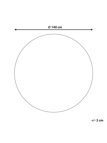 Beliani Geflochtener Teppich BUKSE in Beige/Schwarz - (W) 140 x (H) 0.7 x (L) 140 cm