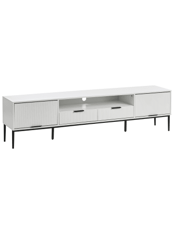 Beliani TV-Möbel LEDUC in Weiß/Schwarz - (W) 200 x (H) 52 x (L) 40 cm