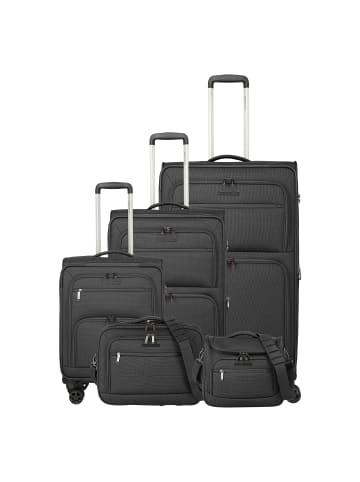 travelite Cubis 4 Rollen Kofferset 5-teilig mit Dehnfalte in anthracite