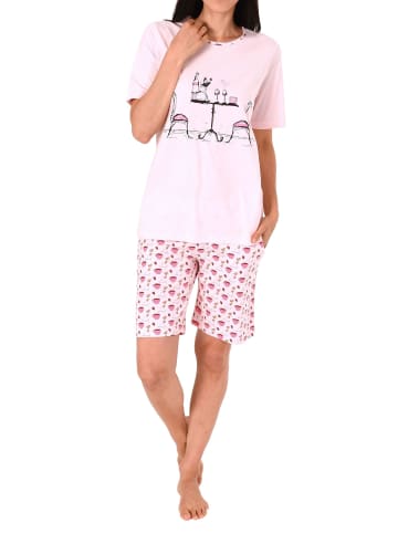 NORMANN Shorty Pyjama Schlafanzug kurzarm verspielten - 44724 in rosa