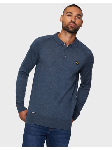 Threadbare Langarmshirt Polo Monty in Denim Twist