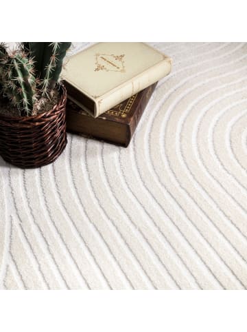 KADIMA DESIGN Teppich Kurzflor Unifarben Wohnzimmer in Creme