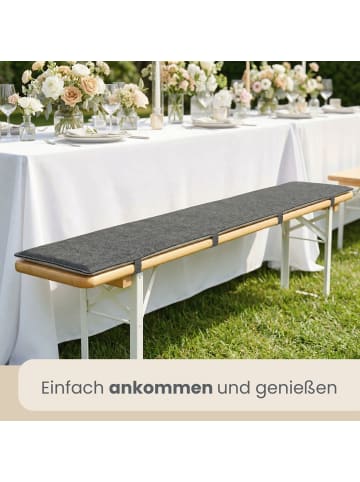 DuneDesign 2er Set Filz Bierbankauflage Norderney in Grau