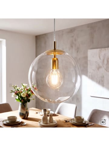 Licht-Erlebnisse Pendelleuchte (B)30 x (L)30 x (T)200 cm in Gold Transparent