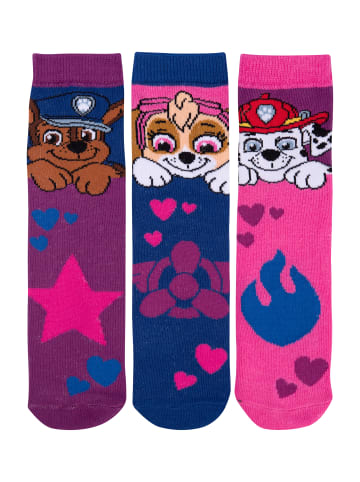 United Labels 3er Pack Paw Patrol Socken Sneaker Söckchen in pink/lila