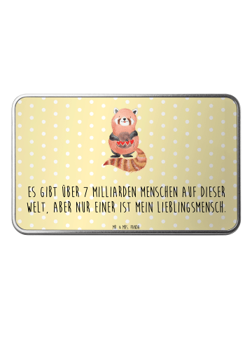 Mr. & Mrs. Panda Teedose Roter Panda mit Spruch in Gelb Pastell