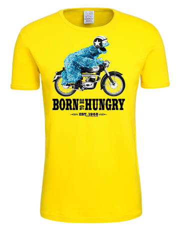 Logoshirt T-Shirt Sesamstraße - Krümelmonster Motorrad in gelb