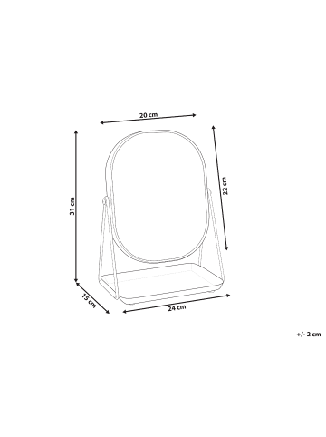 Beliani Kosmetikspiegel CORREZE in Roségold/Schwarz - (W) 24 x (H) 31 x (L) 15 cm