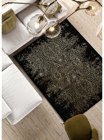 Atticgo Kurzflor-Teppich GOLD in schwarz