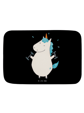 Mr. & Mrs. Panda Badematte Einhorn Fitness ohne Spruch in Schwarz