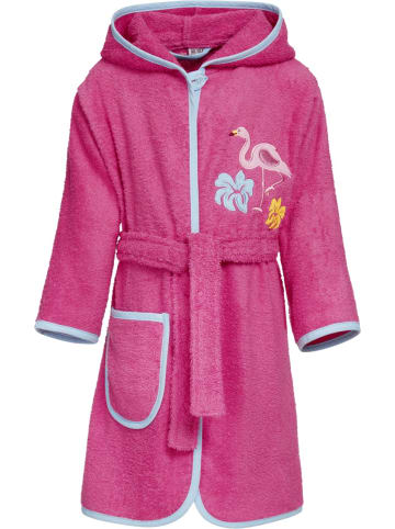 Playshoes Frottee-Bademantel Flamingo in Pink