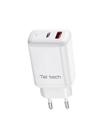 Wisam Teltech Ladegerät GaN USB / USB-C 65W QC PD weiß TCH-05