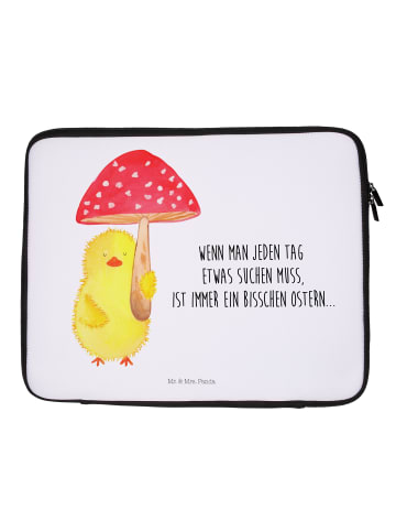 Mr. & Mrs. Panda Notebook Tasche Küken Fliegenpilz mit Spruch in Weiß