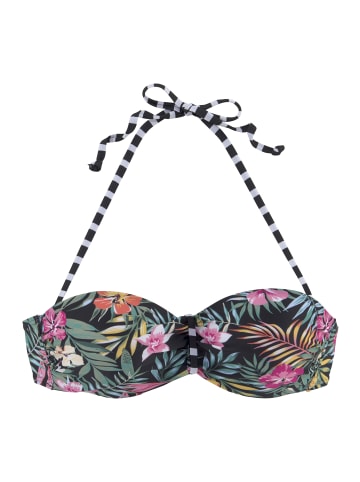 Venice Beach Bandeau-Bikini-Top in schwarz-bedruckt